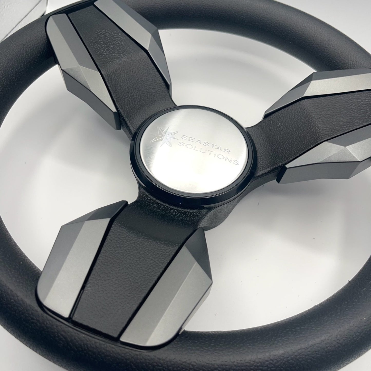 Collina Boat Steering Wheel Dark Gray Inserts - Seastar - Keyed ONLY