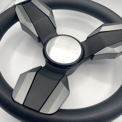 Collina Boat Steering Wheel Dark Gray Inserts - Seastar - Keyed ONLY
