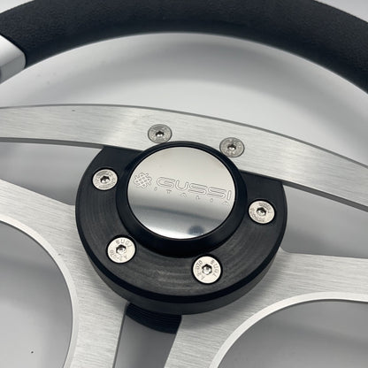 Badia Boat Steering Wheel Brushed Aluminum Spokes | Gussi Snap-in
