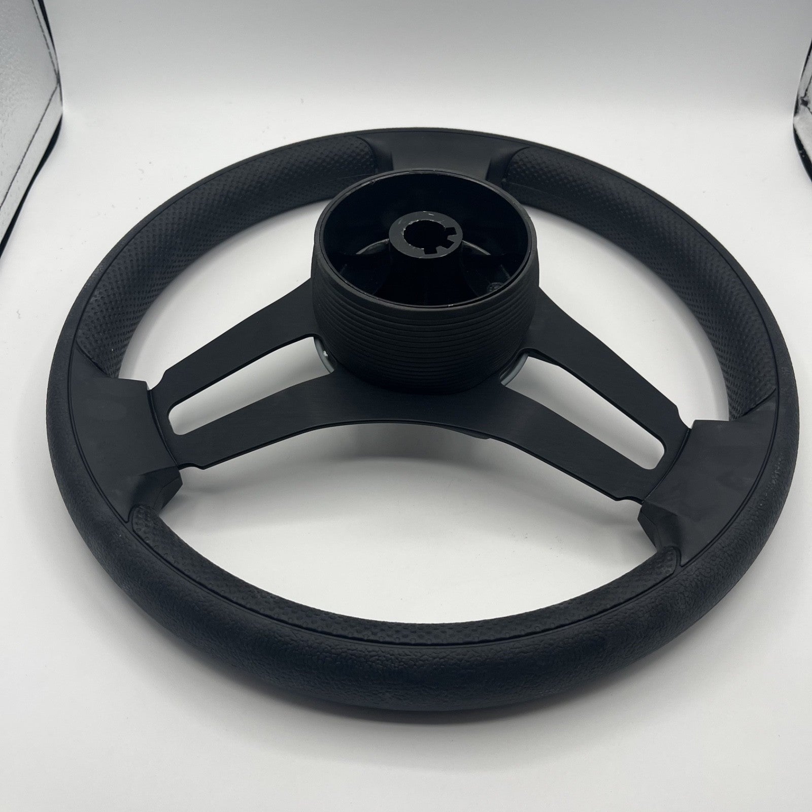 Gussi Italia Marine Steering Wheel Black Brush Metal Spokes | Plain