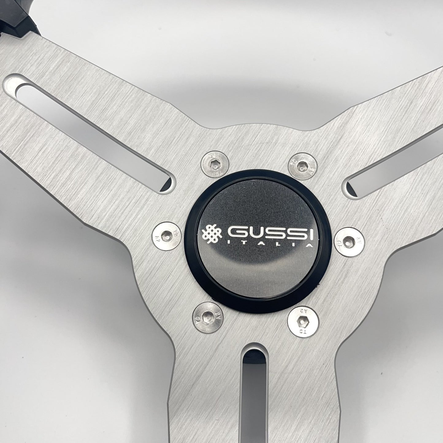 Model 15 Marine Steering Wheel Brushed Aluminum Spokes | Gussi Logo