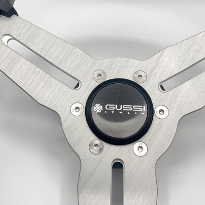 Model 15 Marine Steering Wheel Brushed Aluminum Spokes | Gussi Logo