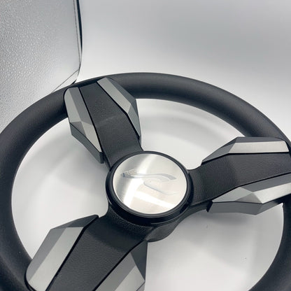 Collina Boat Steering Wheel Dark Gray Inserts - SeaRay - Keyed ONLY