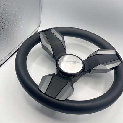 Collina Boat Steering Wheel Dark Gray Inserts - SeaRay - Keyed ONLY