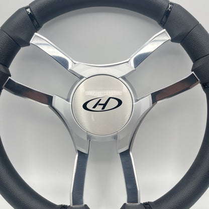 Malera Boat Steering Wheel Chrome Spokes | Harris Kayot Gray Star