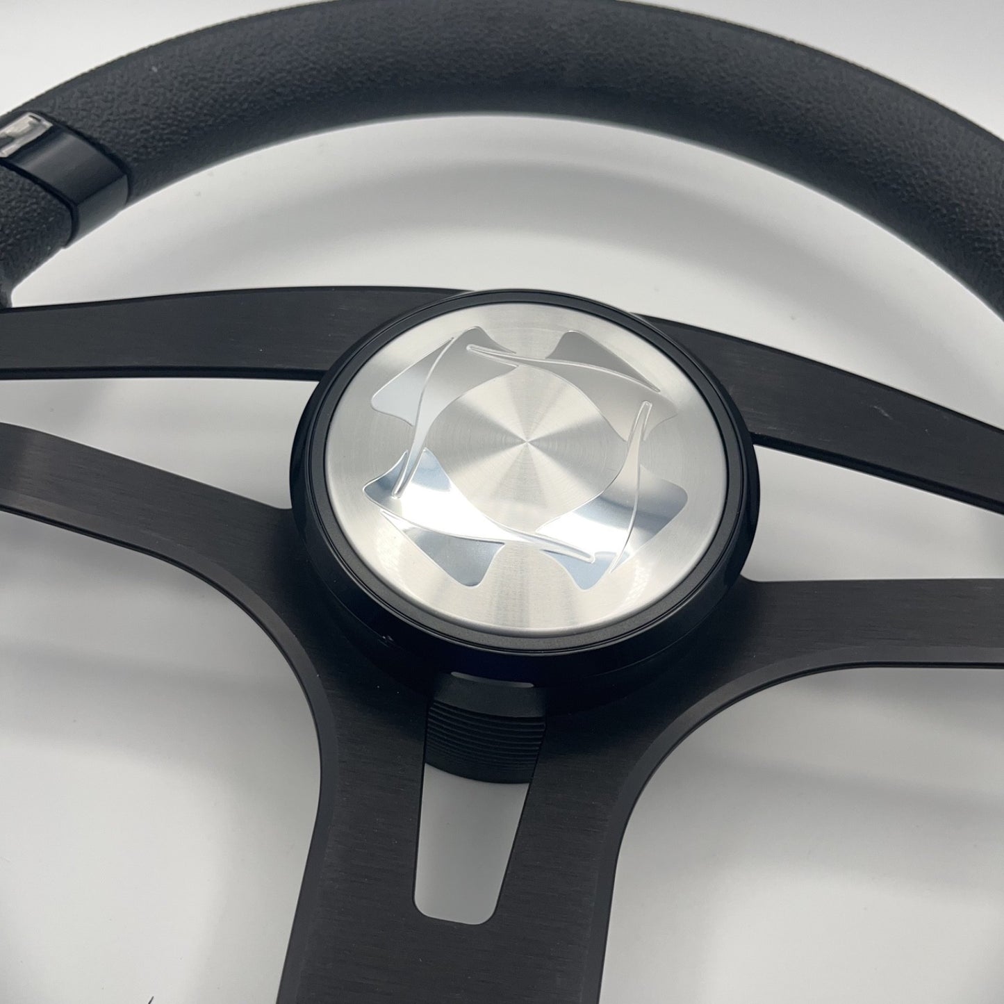 Badia Boat Steering Wheel Brushed Black Aluminum Spokes | Stingray