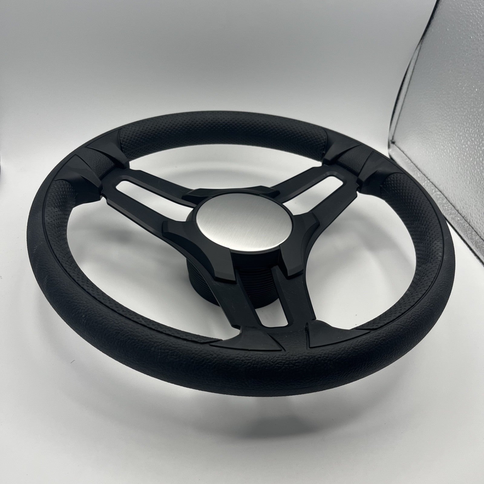 Gussi Italia Marine Steering Wheel Black Brush Metal Spokes | Plain