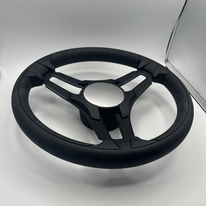 Gussi Italia Marine Steering Wheel Black Brush Metal Spokes | Plain