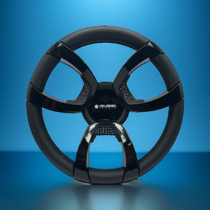 La Corte Boat Steering Wheel Black Gloss Inserts | Gussi Italia Logo