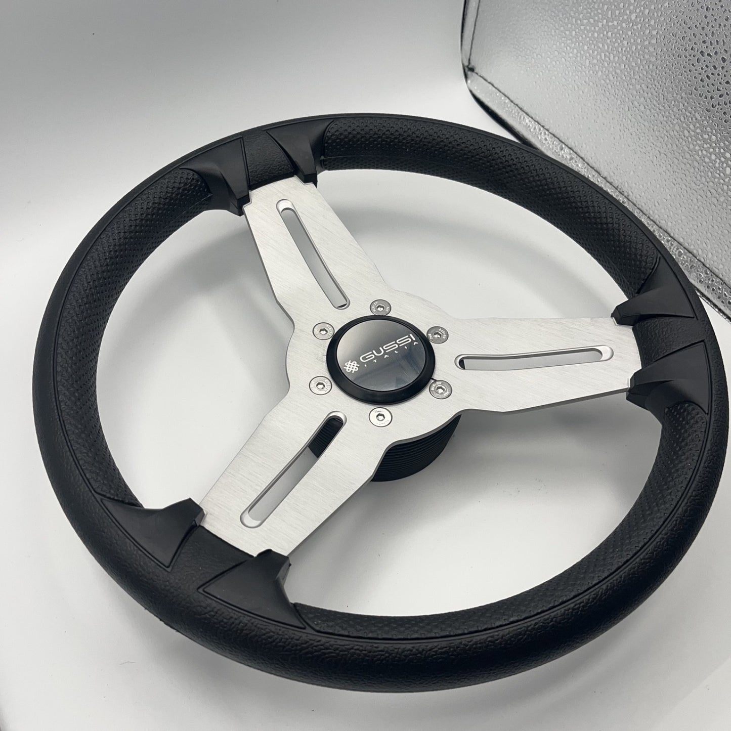 Model 15A Marine Steering Wheel Brushed Alum Spokes | Gussi Italia Cap
