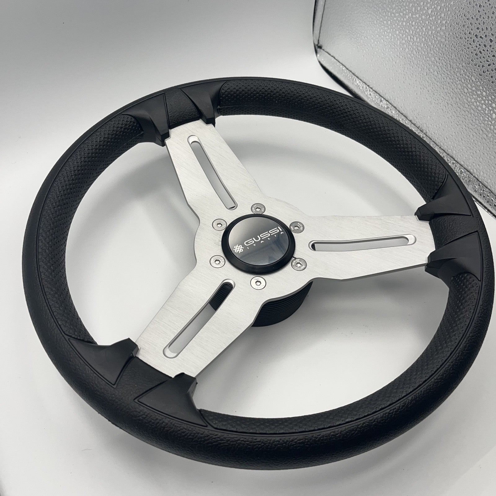 Model 15A Marine Steering Wheel Brushed Alum Spokes | Gussi Italia Cap
