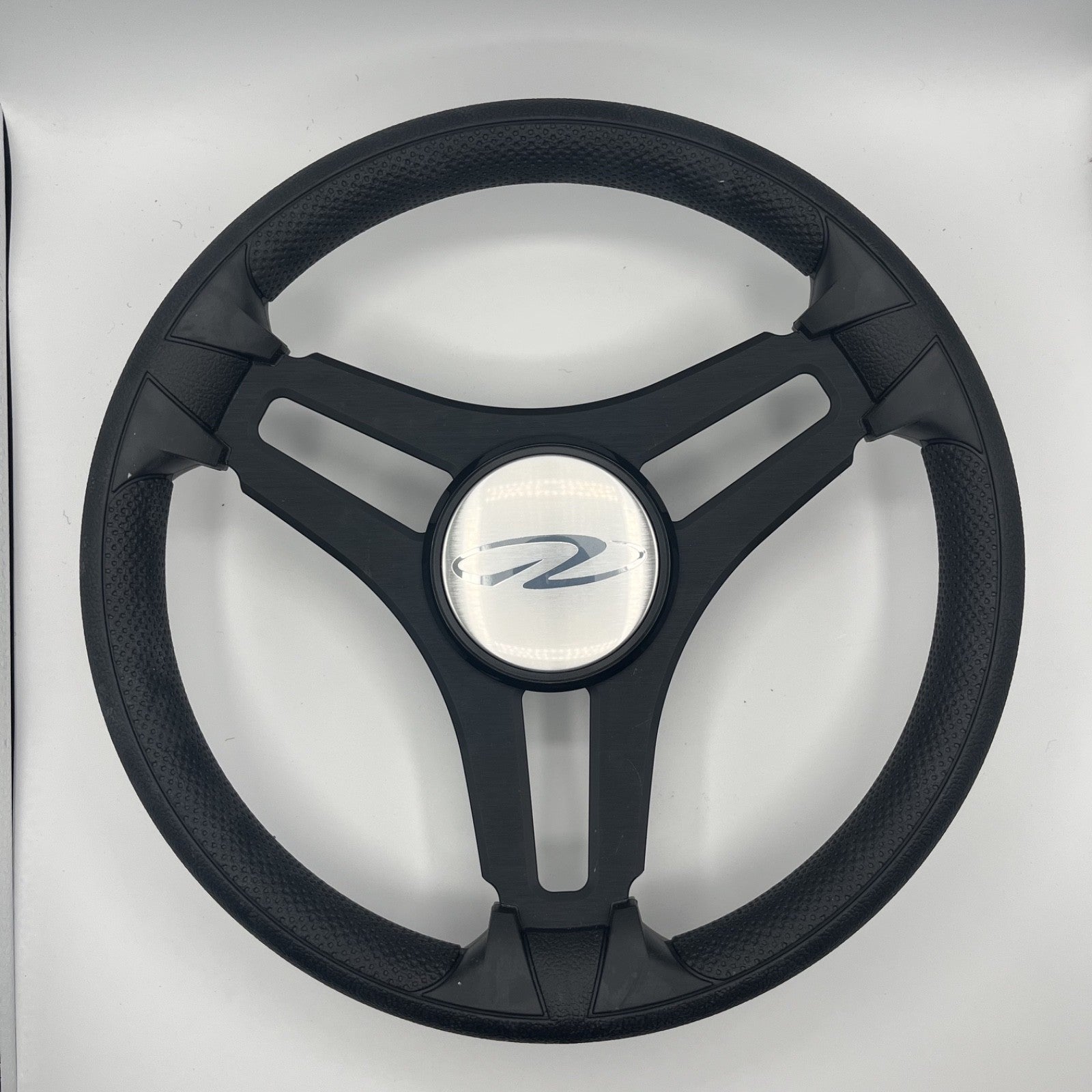 Gussi Italia Marine Steering Wheel Black Brush Metal Spokes |Regal