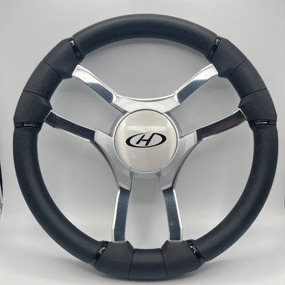 Malera Boat Steering Wheel Chrome Spokes | Harris Kayot Gray Star