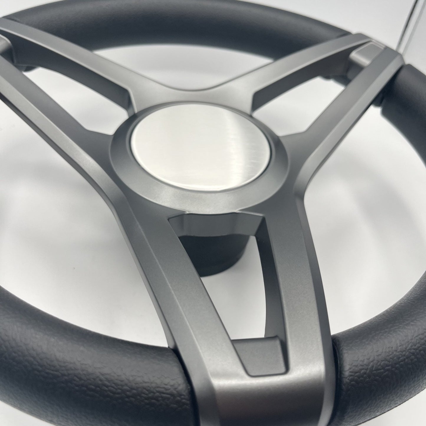 Molino Gray w/Soft Touch Urethane Rim Boat Steering Wheel | Plain