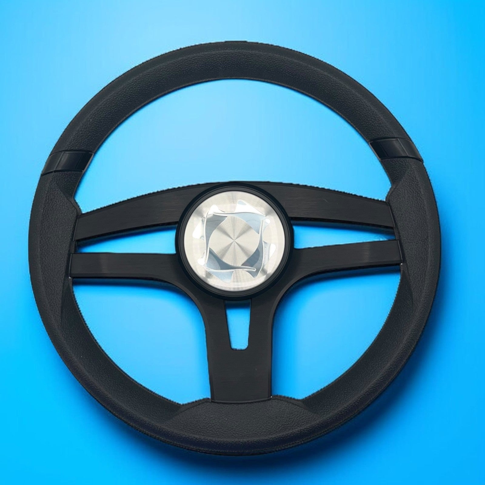 Badia Boat Steering Wheel Brushed Black Aluminum Spokes | Stingray
