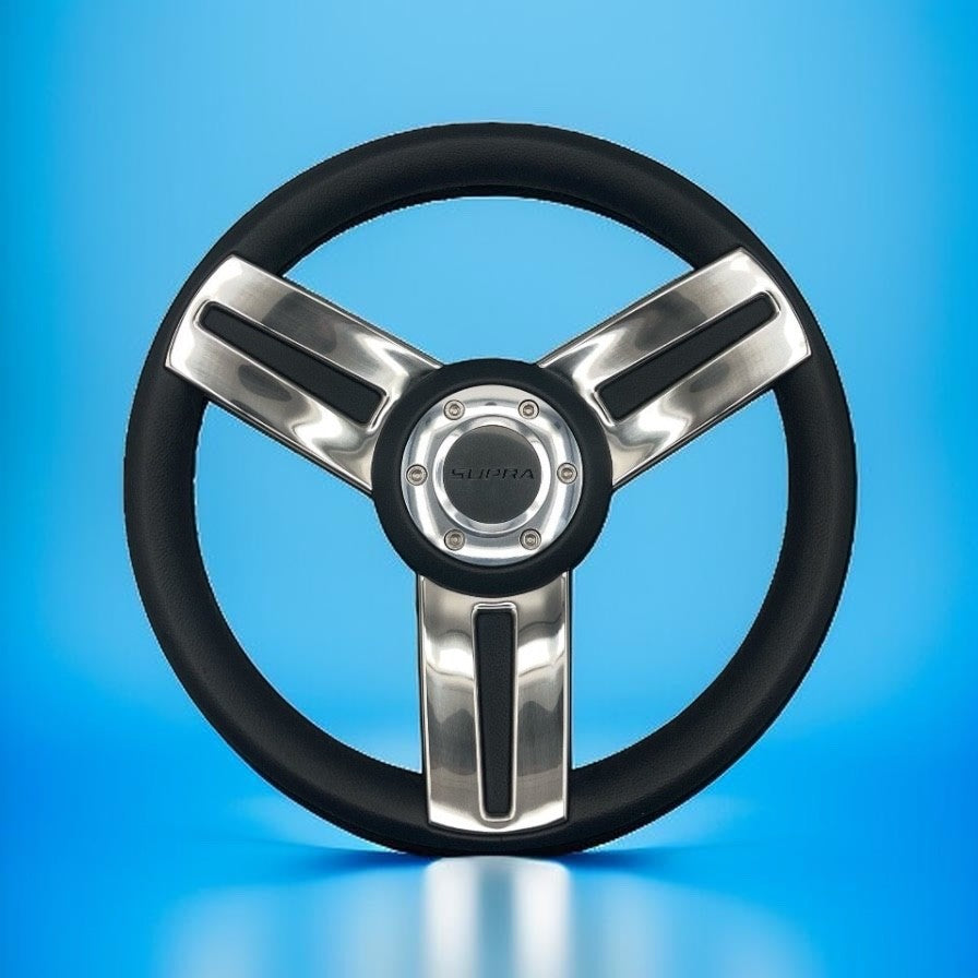 Gussi Italia Marine Steering Wheel Stainless Steel Spokes Soft Touch Rim | Supra