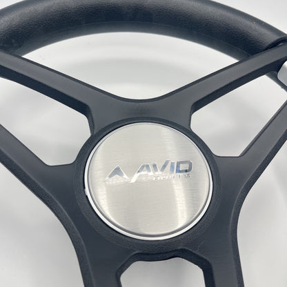 Molino Black w/Soft Touch Urethane Rim Boat Steering Wheel | Avid Boats