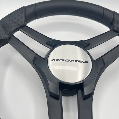 Molinara Marine Steering Wheel Black Brushed Alum Spokes | Moomba