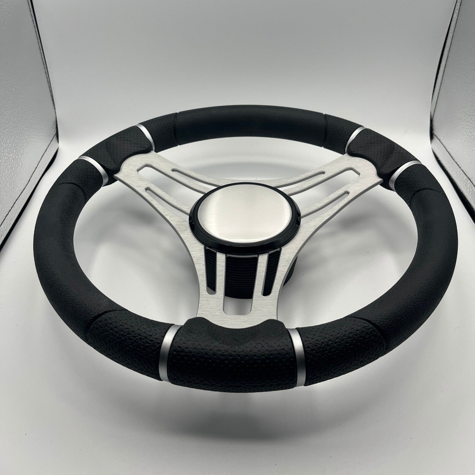 Gussi Italia Boat Steering Wheel Brushed Aluminum Spokes | Plain