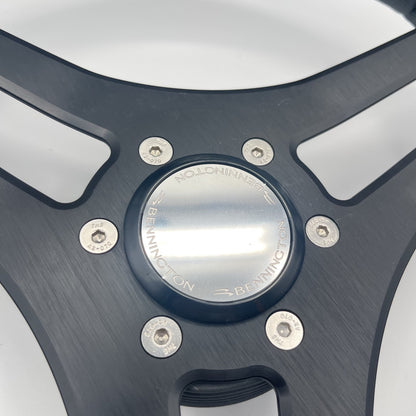 Molinara Marine Steering Wheel Black Brushed Alum Spokes | Bennington