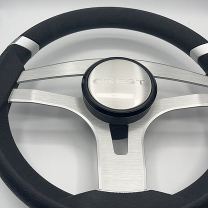 Badia Boat Steering Wheel Brushed Aluminum Spokes | Crest Boats