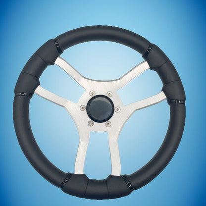 Malera Boat Steering Wheel Brushed Aluminum Spokes | Blank Snap-in