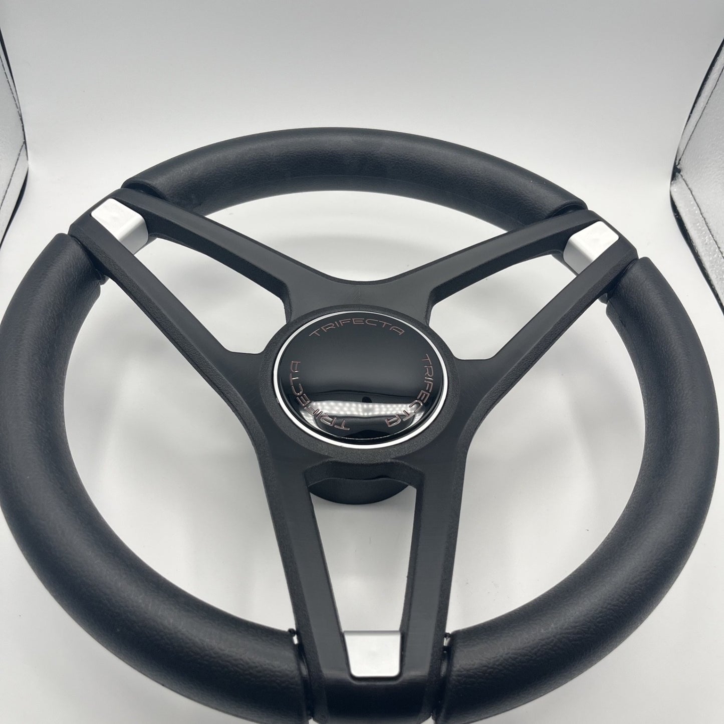Molino Black w/Soft Touch Urethane Rim Boat Steering Wheel | Trifecta Boats