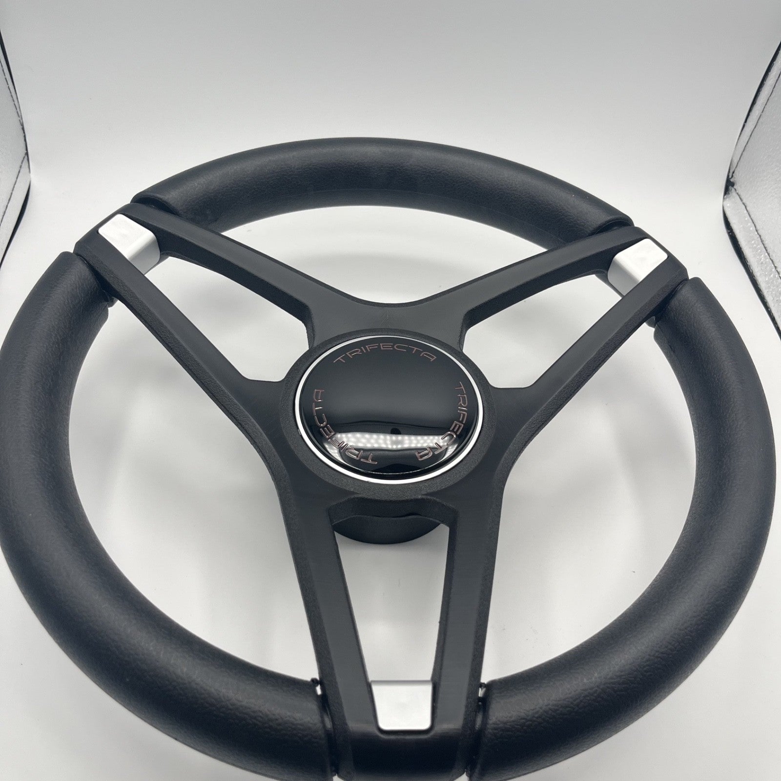 Molino Black w/Soft Touch Urethane Rim Boat Steering Wheel | Trifecta Boats