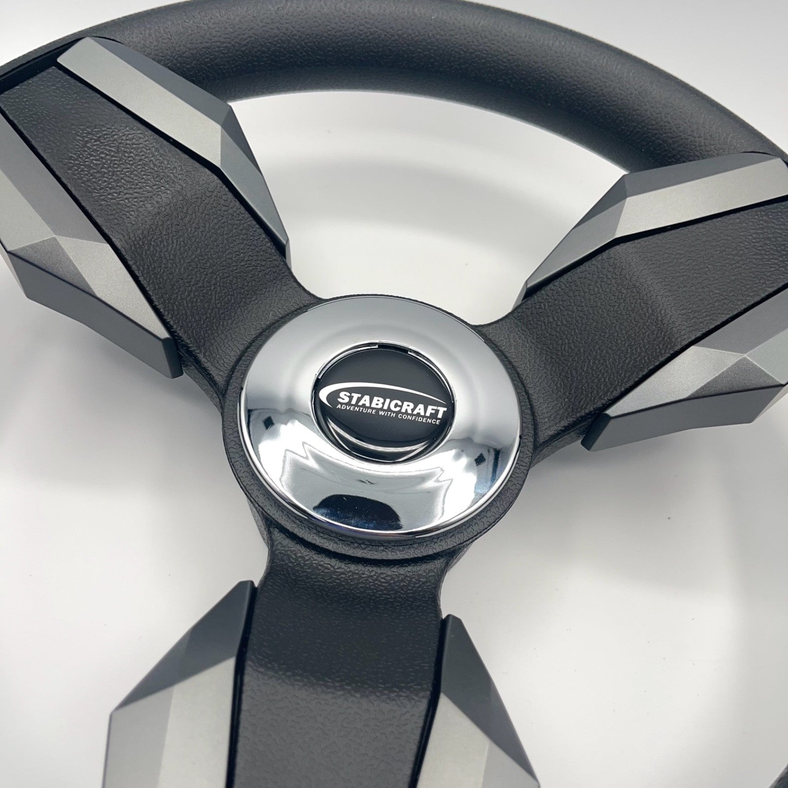 Collina Boat Steering Wheel Dark Gray Inserts - Stabicraft - Keyed ONLY