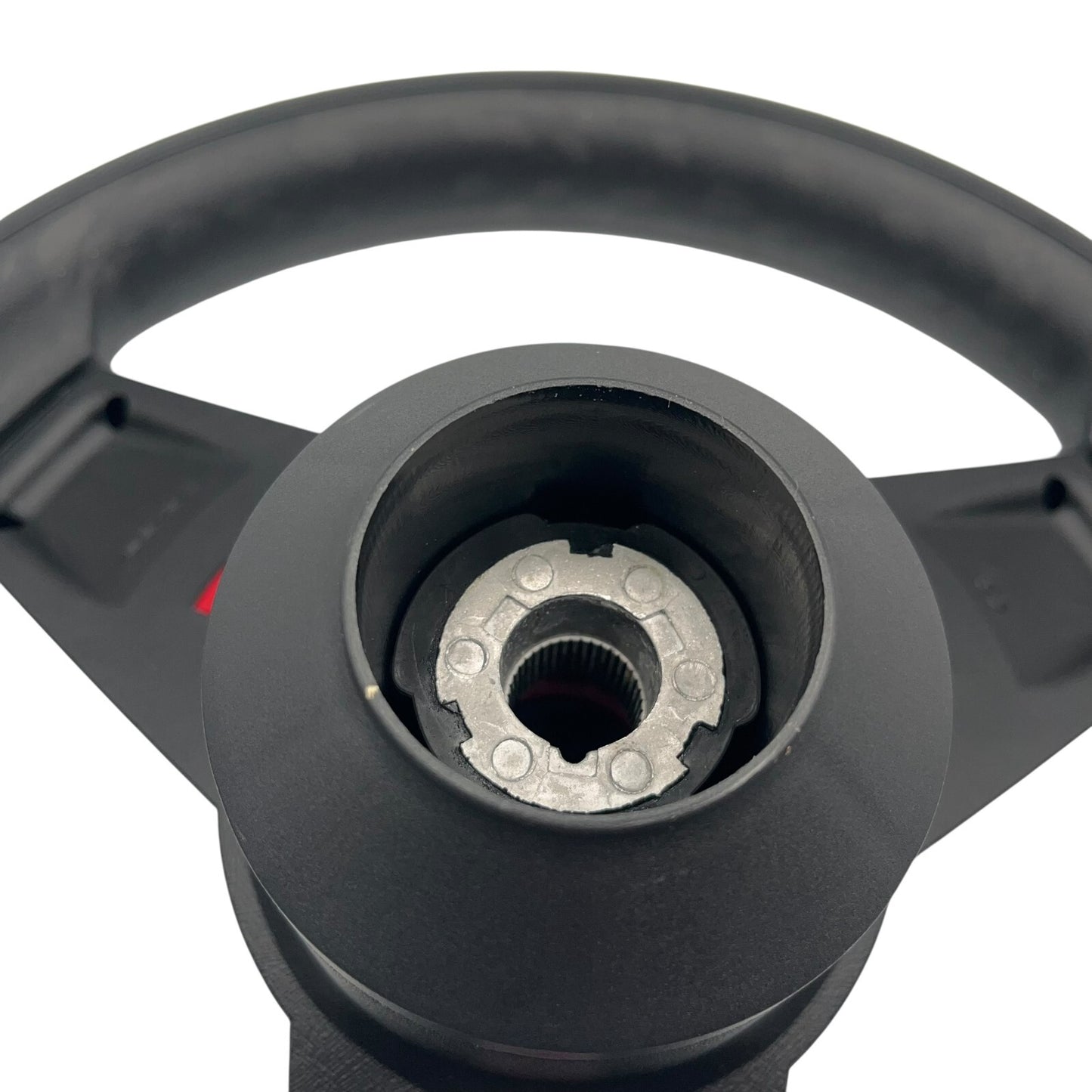 Giazza Golf Cart Steering E-Z-GO HUB Soft Touch Rim ABS Spokes - Red Inserts