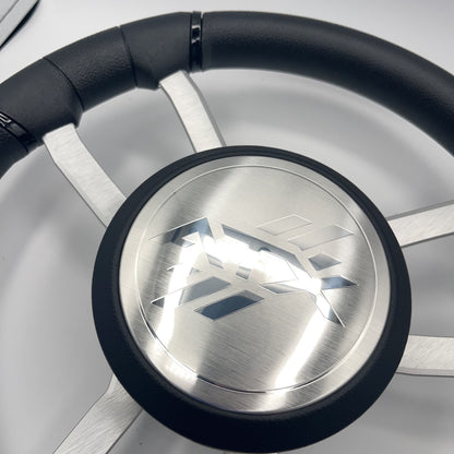 Malera Boat Steering Wheel Brushed Aluminum Spokes | ATX Boats