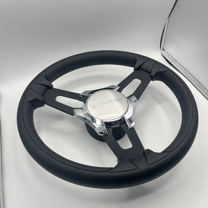 Gussi Italia Boat Model 15 Steering Wheel Black Brushed Alum Spokes | Gussi