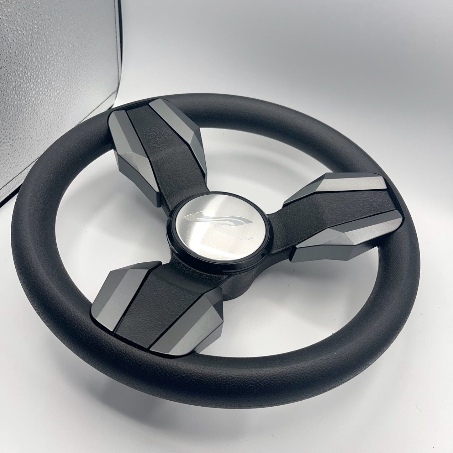 Collina Boat Steering Wheel Dark Gray Inserts - SeaRay - Keyed ONLY