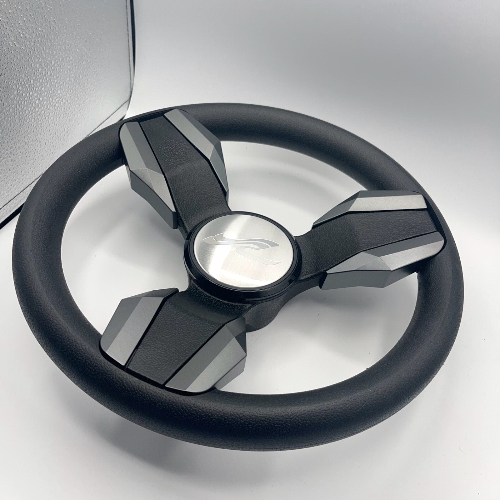 Collina Boat Steering Wheel Dark Gray Inserts - SeaRay - Keyed ONLY