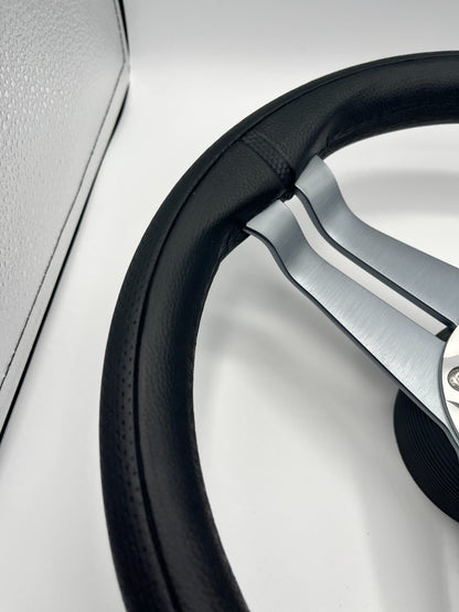 W208 Steering Wheel Gray Brushed Alum Spoke | SouthWind Deck Boats