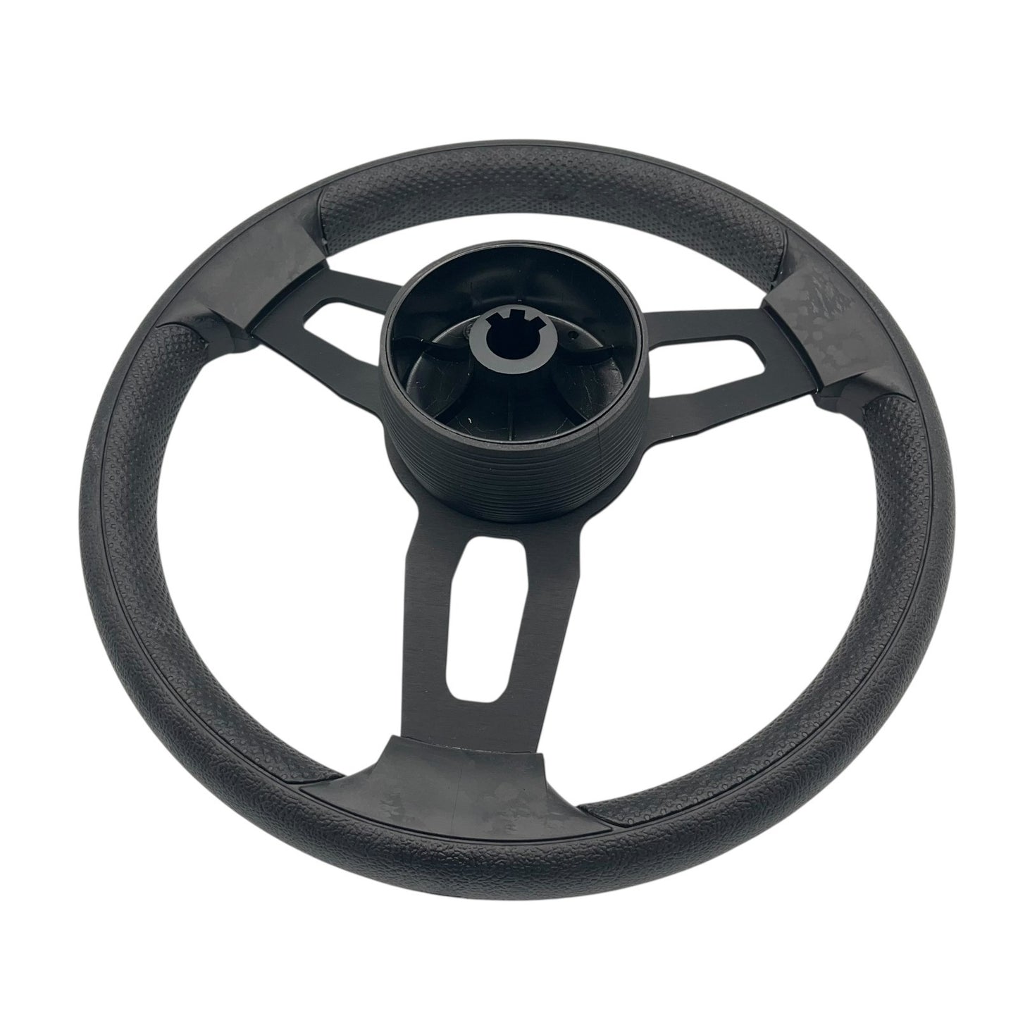 Model 15 Marine Steering Wheel Black Brushed Aluminum Spokes | Bennington
