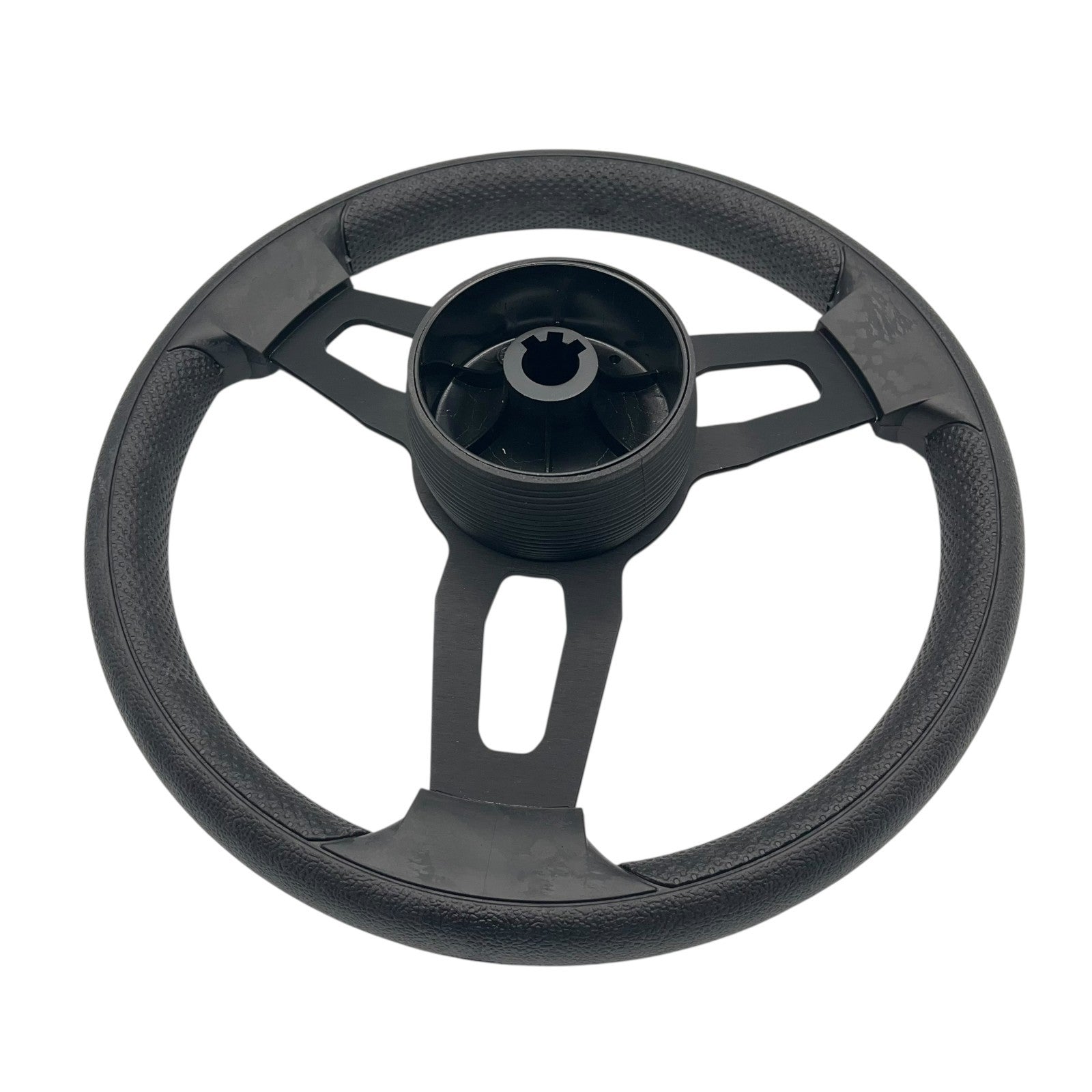 Model 15 Marine Steering Wheel Black Brushed Aluminum Spokes | Bennington