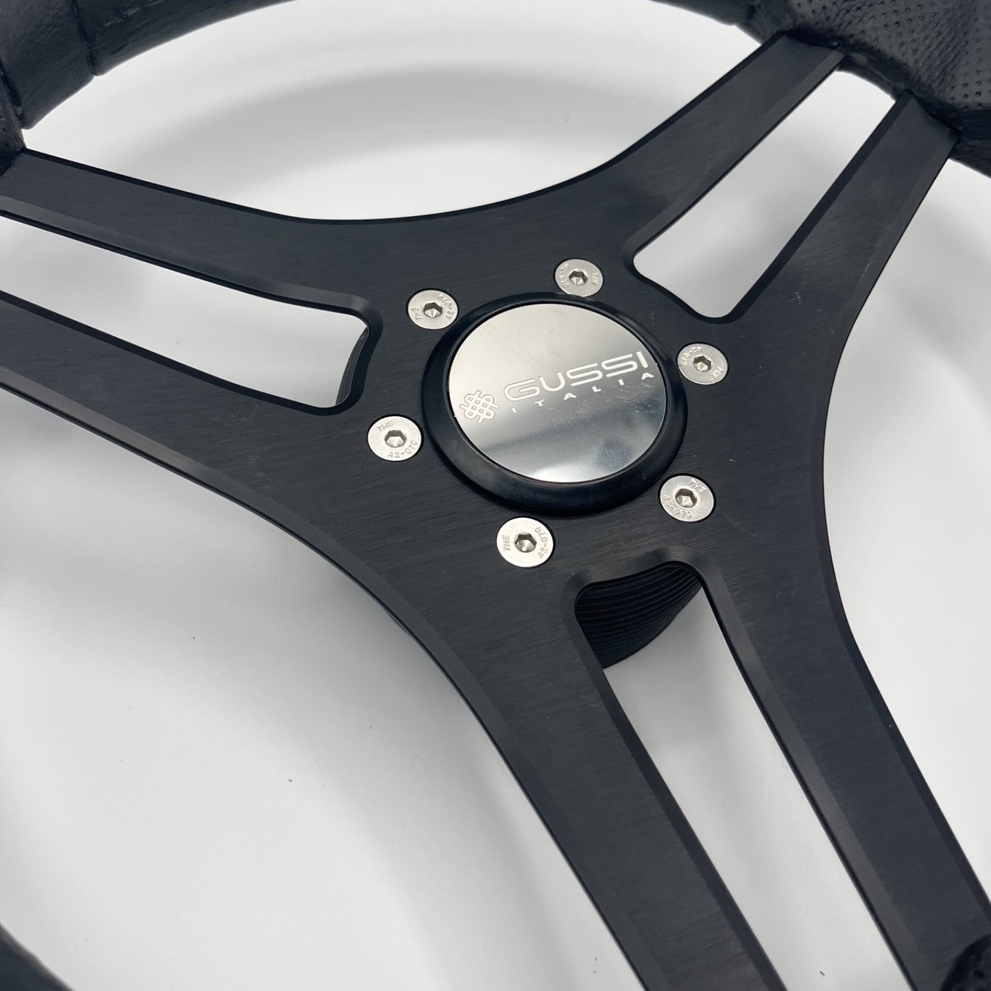 Molinara Marine Steering Wheel Black Brushed Alum Spokes | Gussi Italia