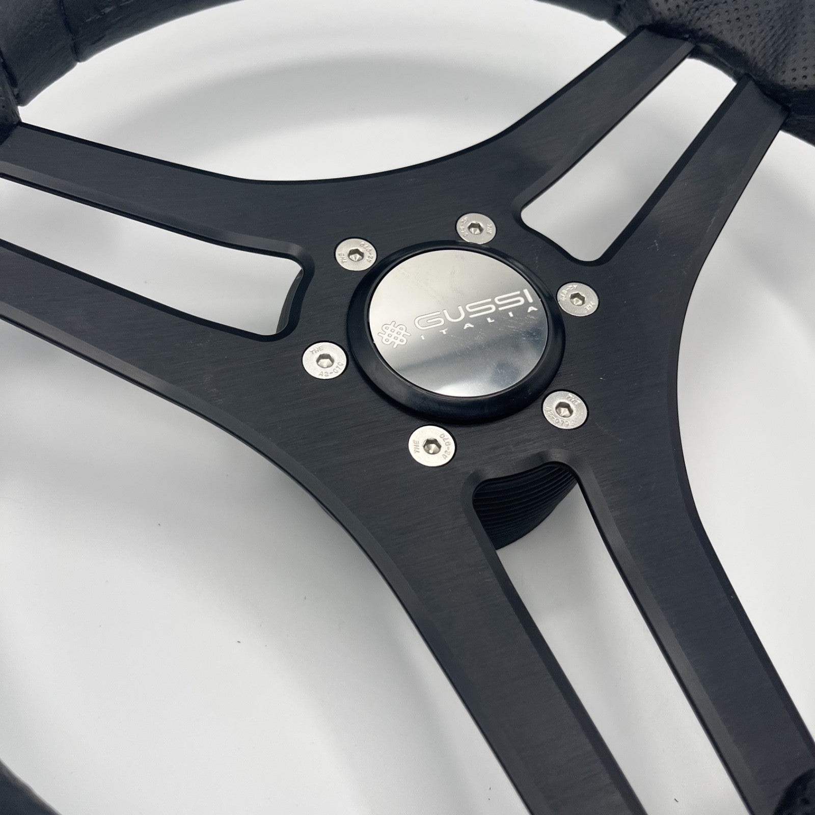 Molinara Marine Steering Wheel Black Brushed Alum Spokes | Gussi Italia