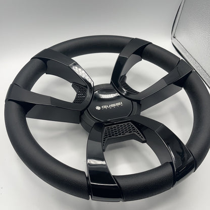 La Corte Boat Steering Wheel Black Gloss Inserts | Gussi Italia Logo