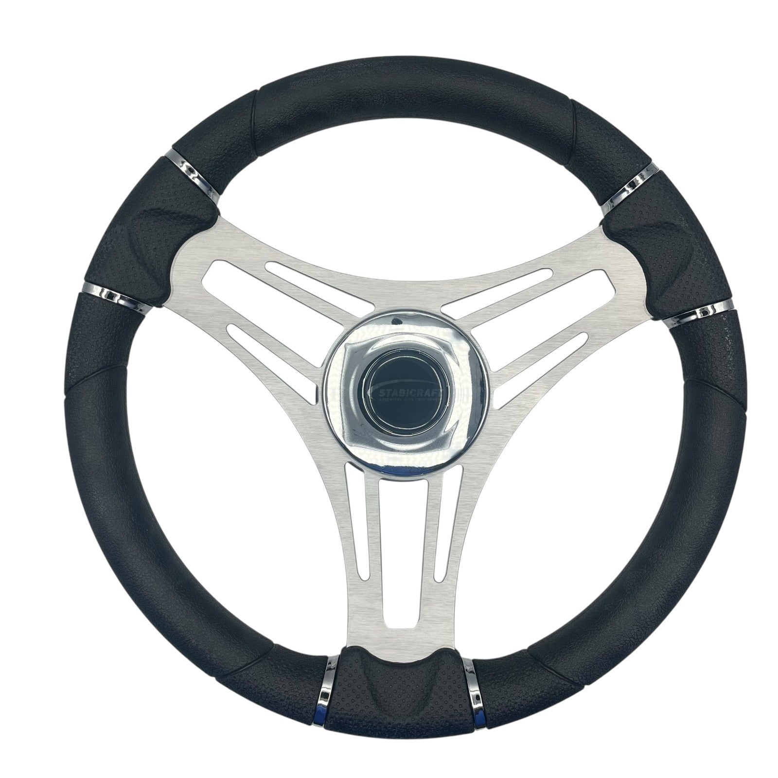 Verona Boat Steering Wheel Gray Brushed Aluminum Spokes | Stabicraft