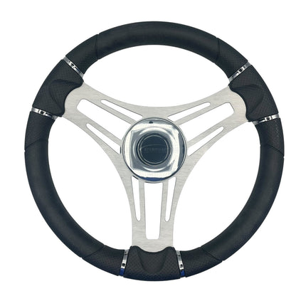 Verona Boat Steering Wheel Gray Brushed Aluminum Spokes | Stabicraft