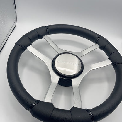 Malera Boat Steering Wheel Brushed Aluminum Spokes | Crest Boats