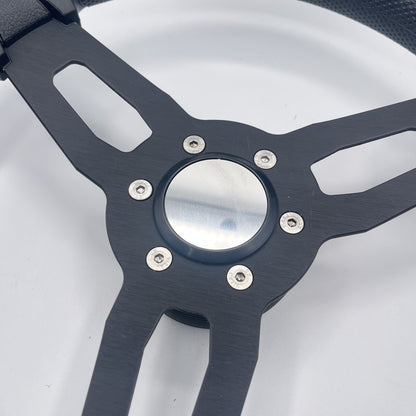 Gussi Italia Boat Model 15 Steering Wheel Black Brushed Alum Spokes |Blank