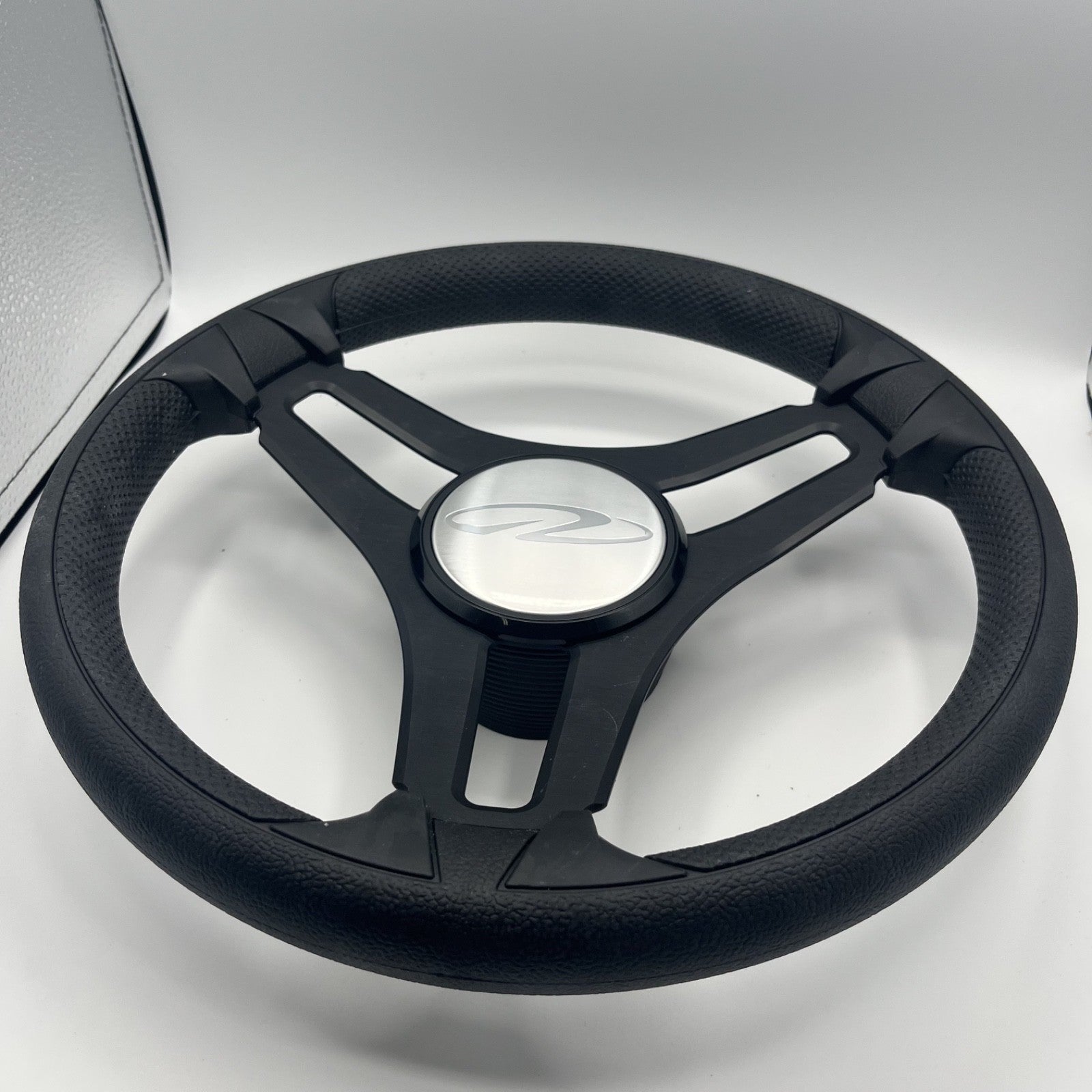 Gussi Italia Marine Steering Wheel Black Brush Metal Spokes |Regal