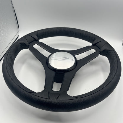 Gussi Italia Marine Steering Wheel Black Brush Metal Spokes |Regal