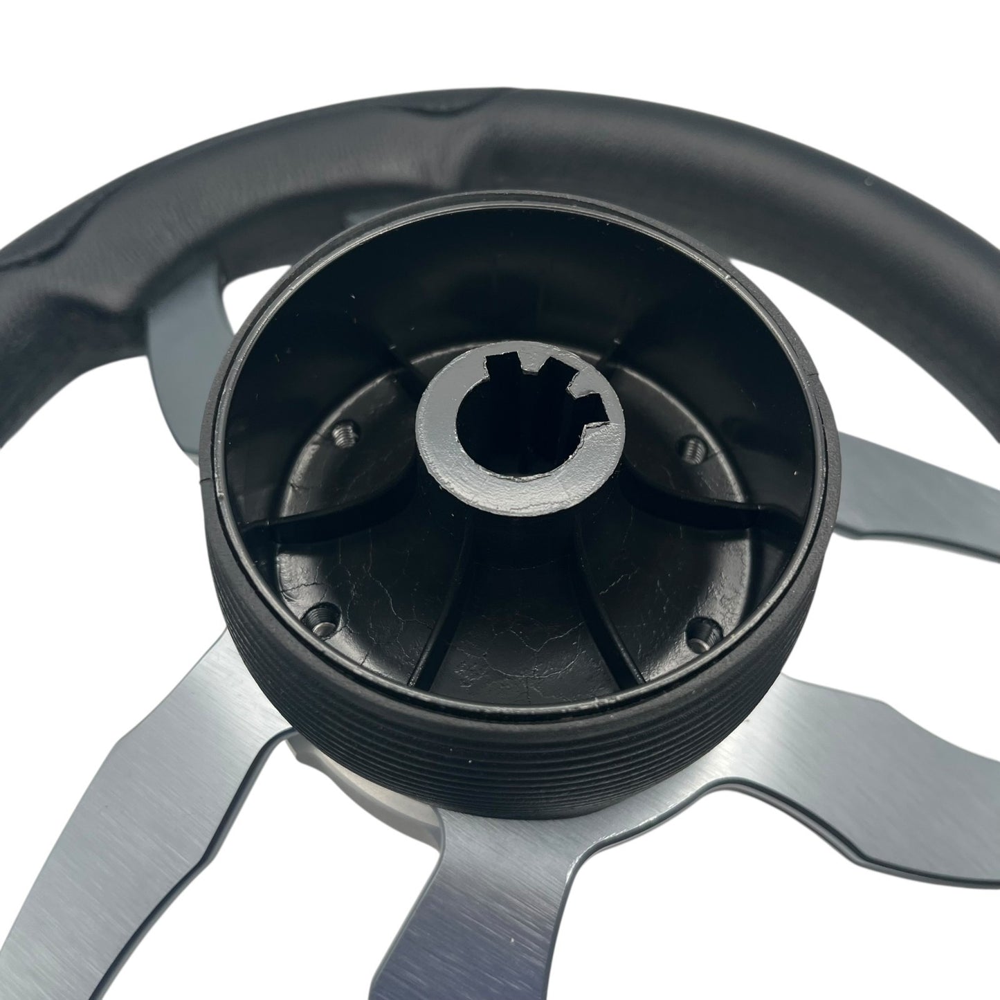 Garda Boat Steering Wheel Brushed Dual Spoke Alum | Plain Center Cap