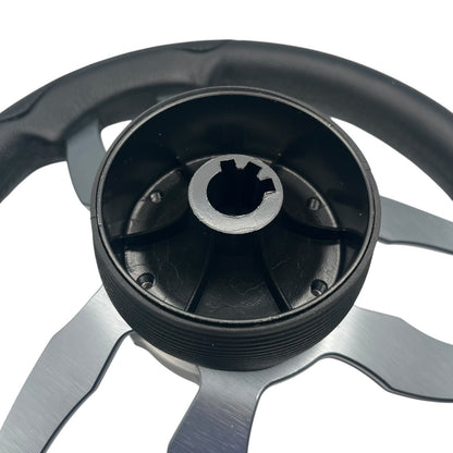 Garda Boat Steering Wheel Brushed Dual Spoke Alum | Plain Center Cap