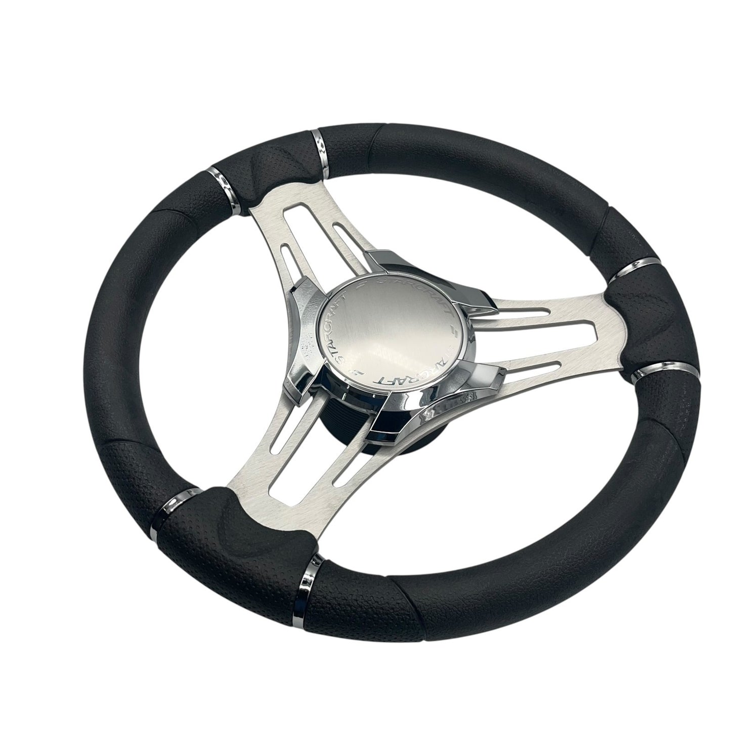 Verona Boat Steering Wheel Gray Brushed Aluminum Spokes | Starcraft Boats