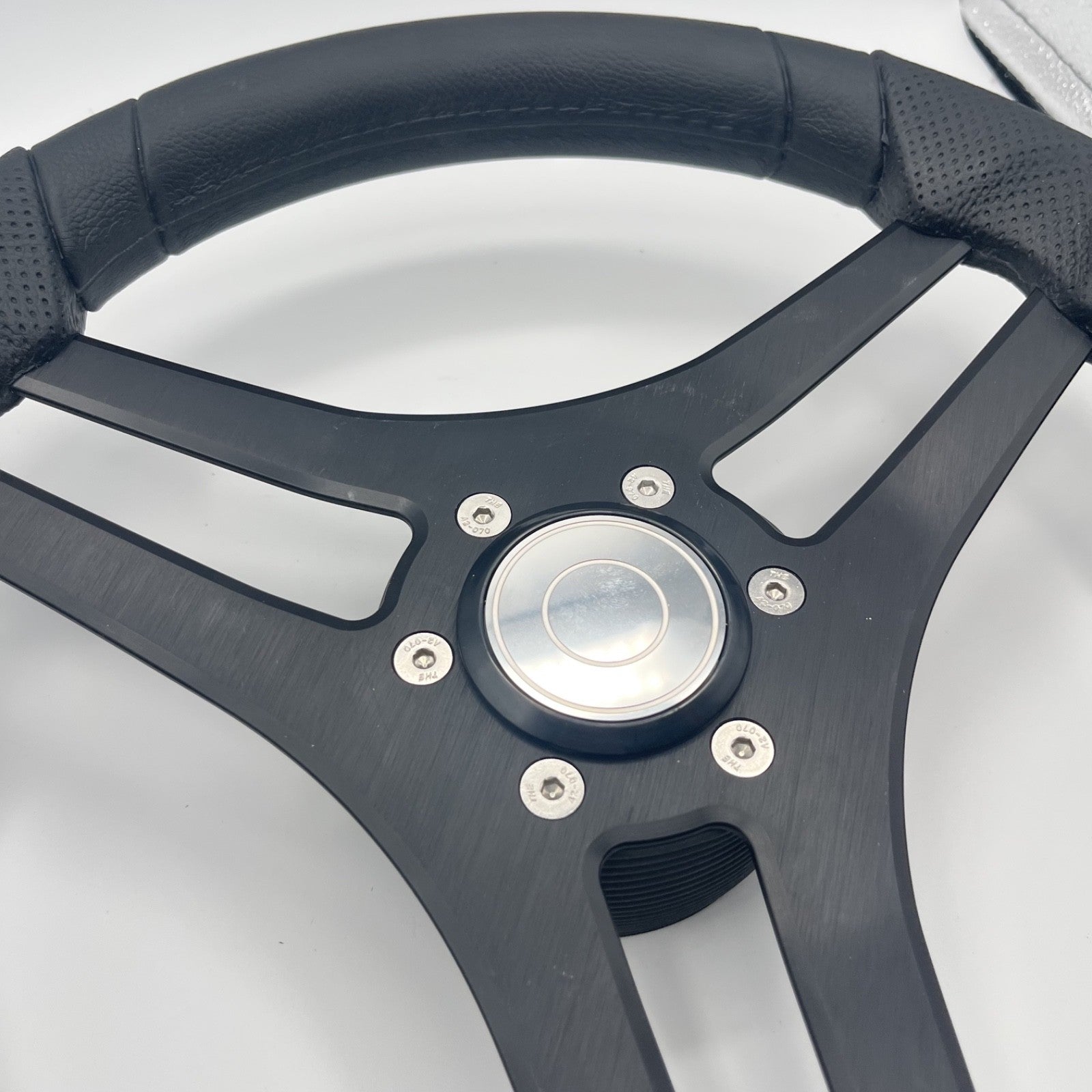Molinara Marine Steering Wheel Black Brushed Alum Spokes | Target Style